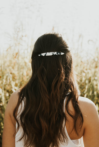 Acrylic Hair Clip | Lucite Pink Green Caramel Grape | Simple Long Thin Bar French Barrette | Strong Grip Ponytail Holder Casual Accessory