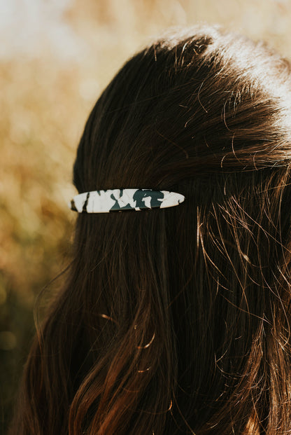 Acrylic Hair Clip | Lucite Pink Green Caramel Grape | Simple Long Thin Bar French Barrette | Strong Grip Ponytail Holder Casual Accessory