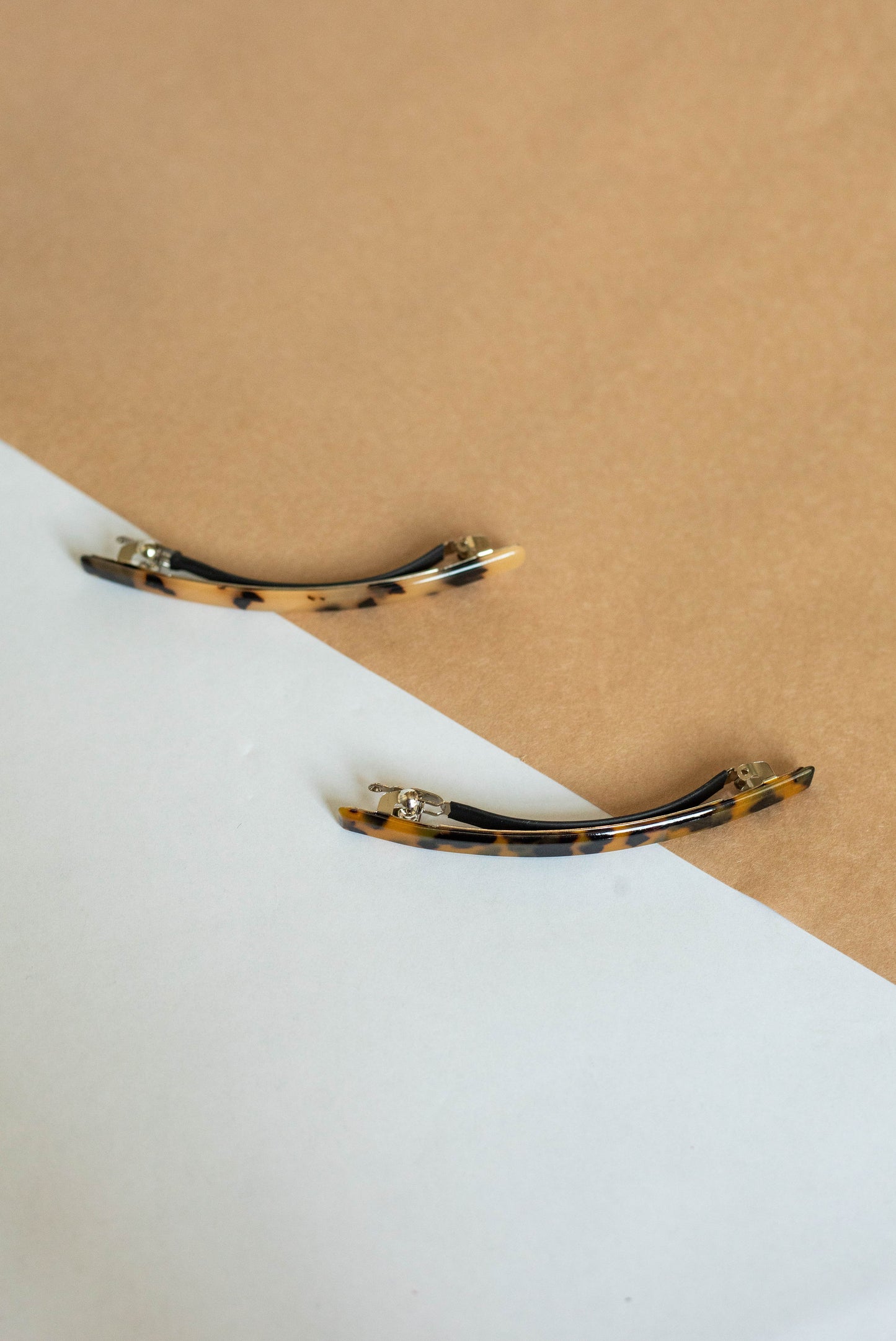 Minimal Thin Long Tortoise Shell Hair Clip