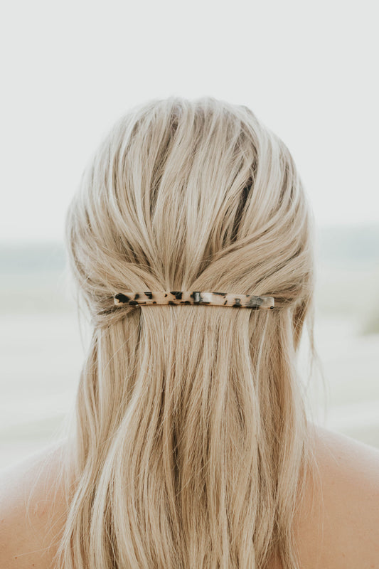 Minimal Thin Long Tortoise Shell Hair Clip